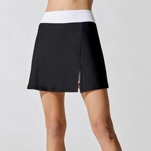 EUC Carbon38 Black Tennis Skirt Skort White Trim Sz Small Activewear‎ High Rise